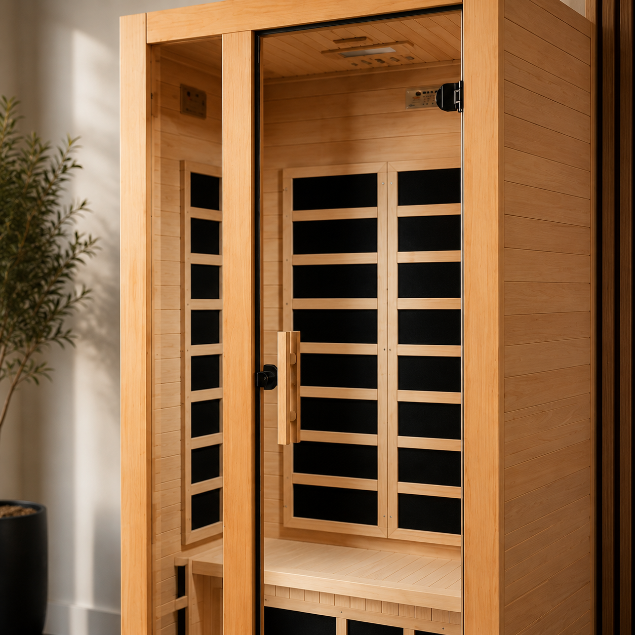 Dynamic "Gracia" 1-2 Person Low EMF Far Infrared Sauna | Canadian Hemlock
