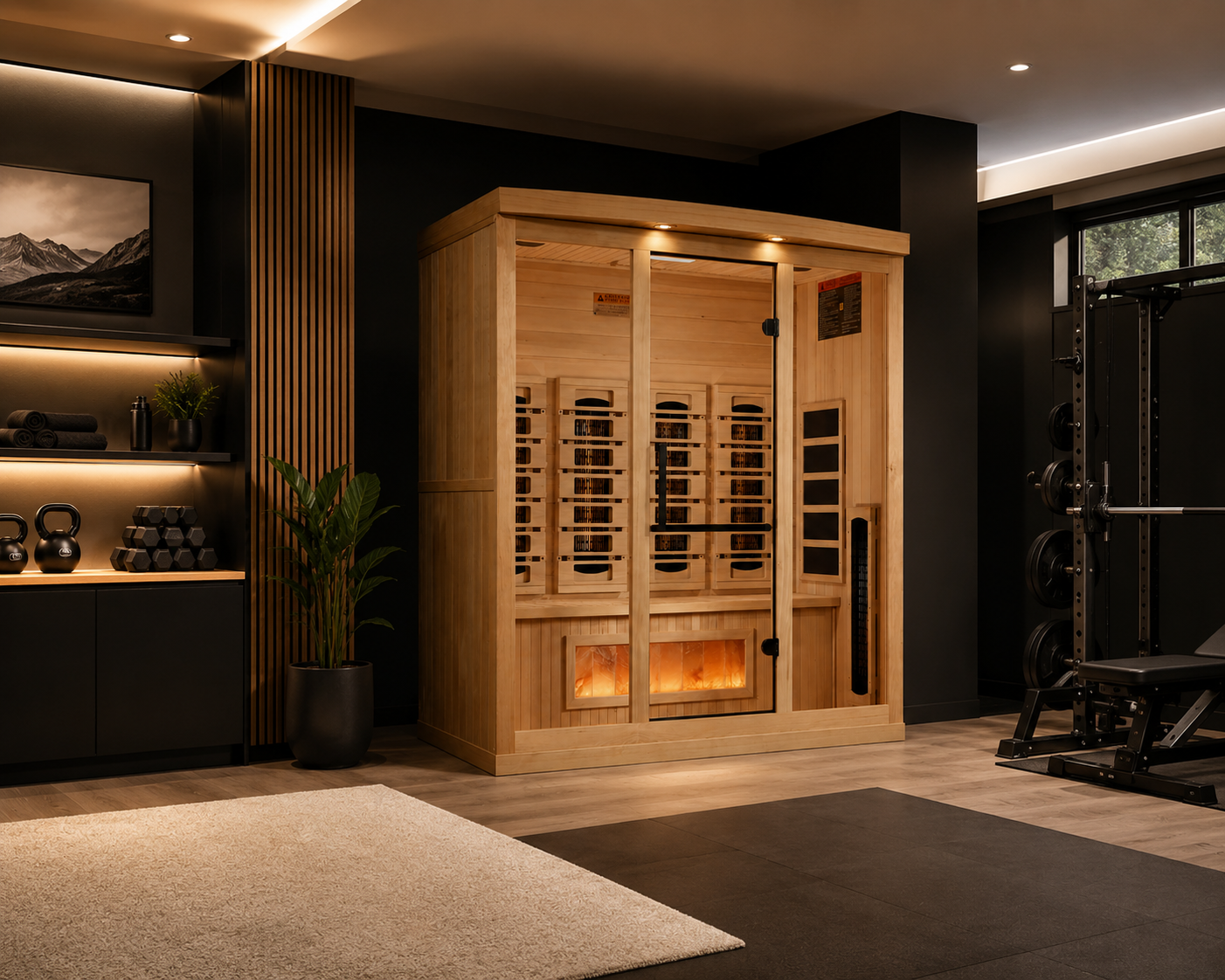 Golden Designs Reserve 4-Person Full Spectrum Infrared Sauna with Himalayan Salt Bar