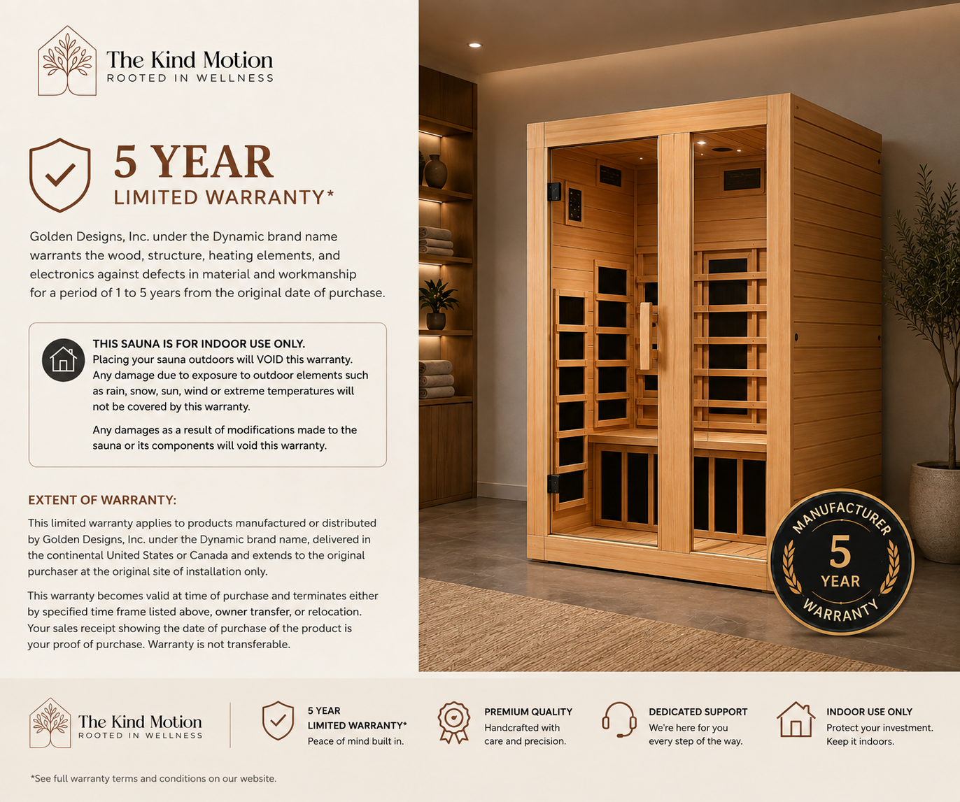 Golden Designs Serena 2-Person Full Spectrum Infrared Sauna