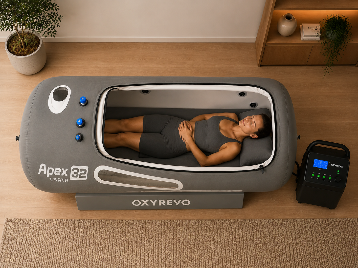 OXYREVO Apex 32 Portable Hyperbaric Oxygen Chamber | 1.5 ATA Home Wellness HBOT