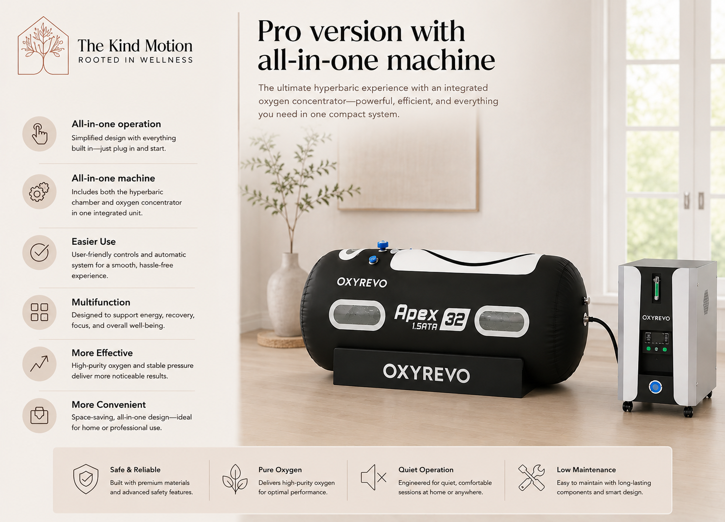 OXYREVO Apex 32 Portable Hyperbaric Oxygen Chamber | 1.5 ATA Home Wellness HBOT