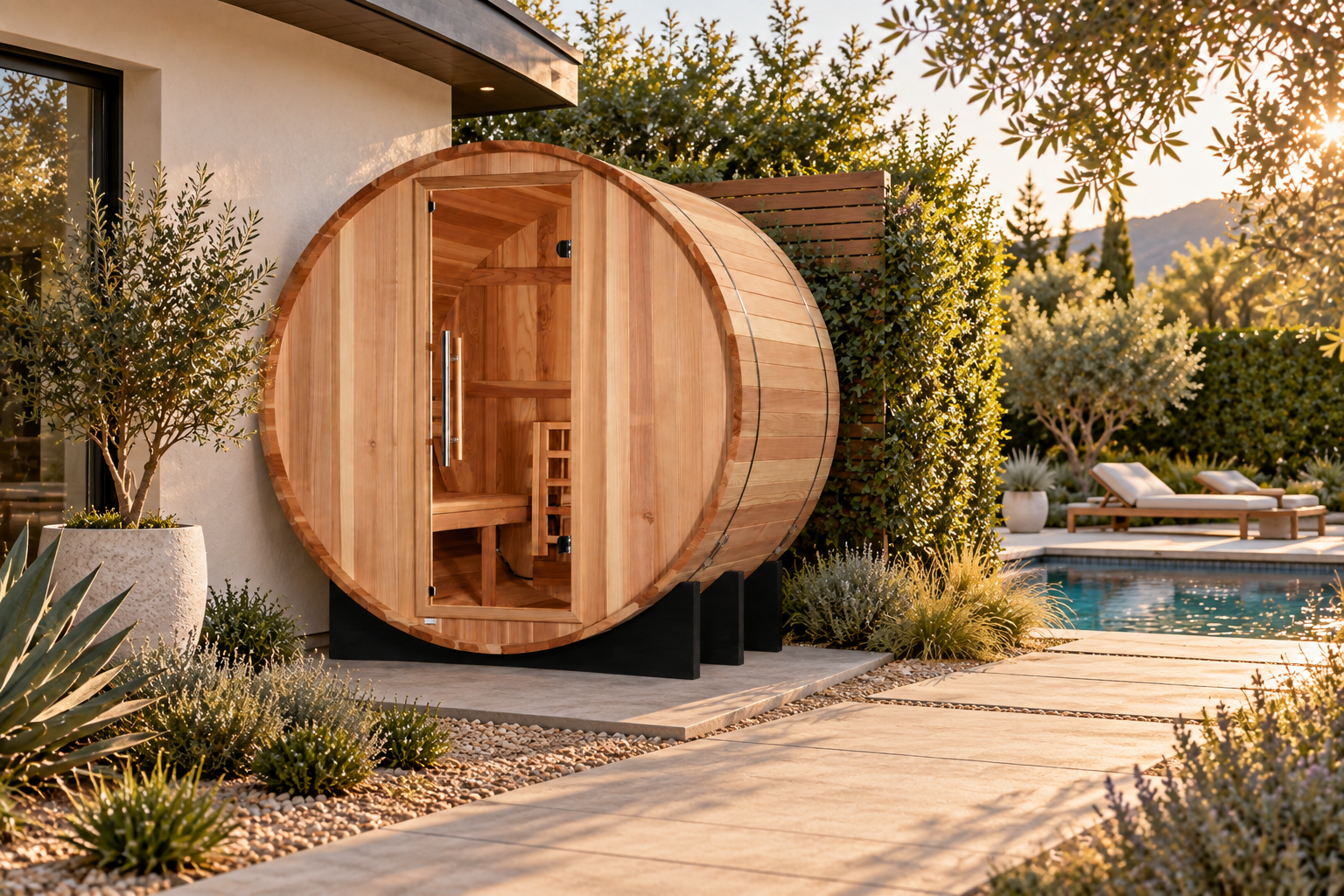 Golden Designs St. Moritz 2-Person Barrel Traditional Sauna