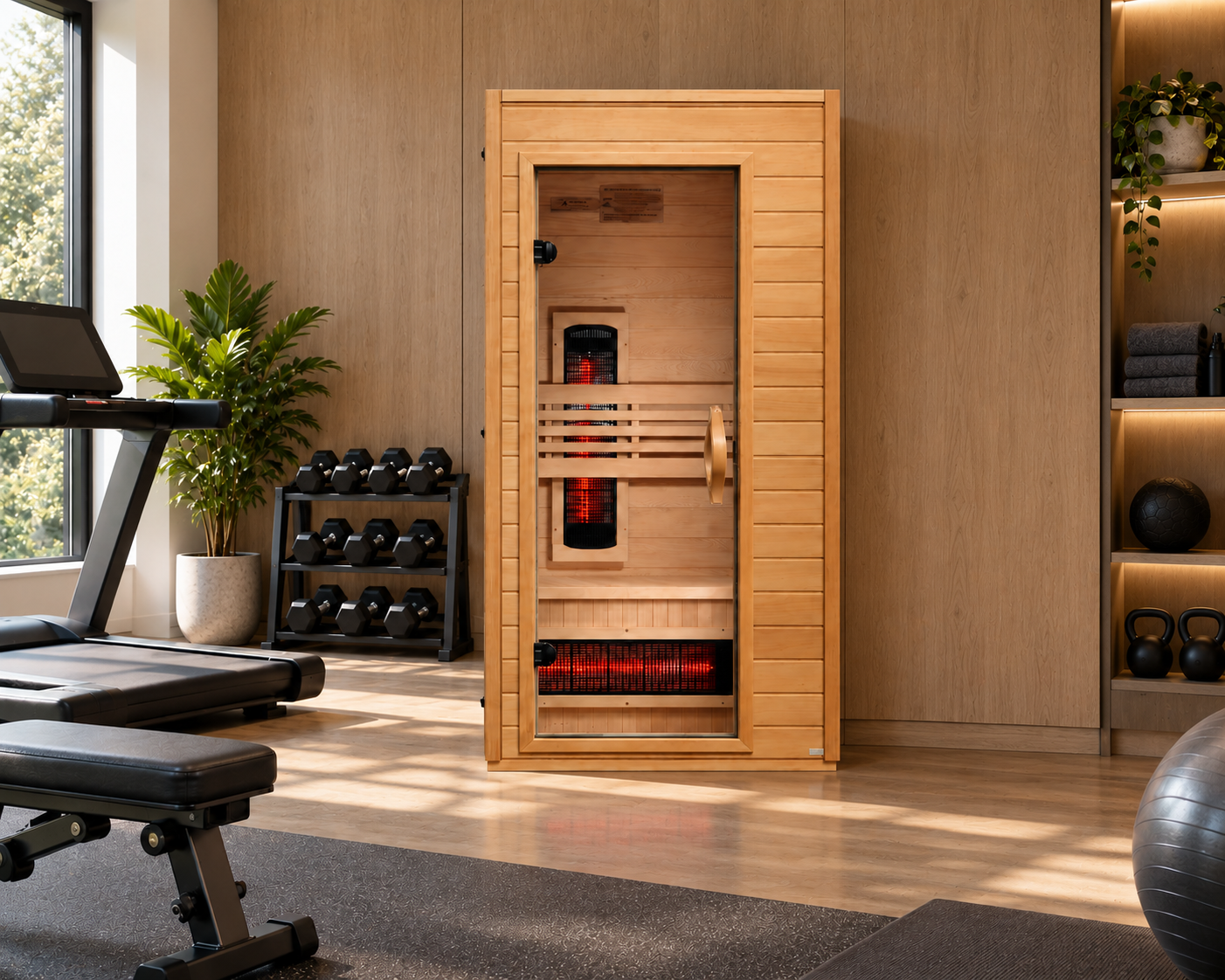 Golden Designs Dynamic Martin 1–2 Person Full Spectrum Infrared Sauna – Near-Zero EMF & FAR Infrared Home Sauna