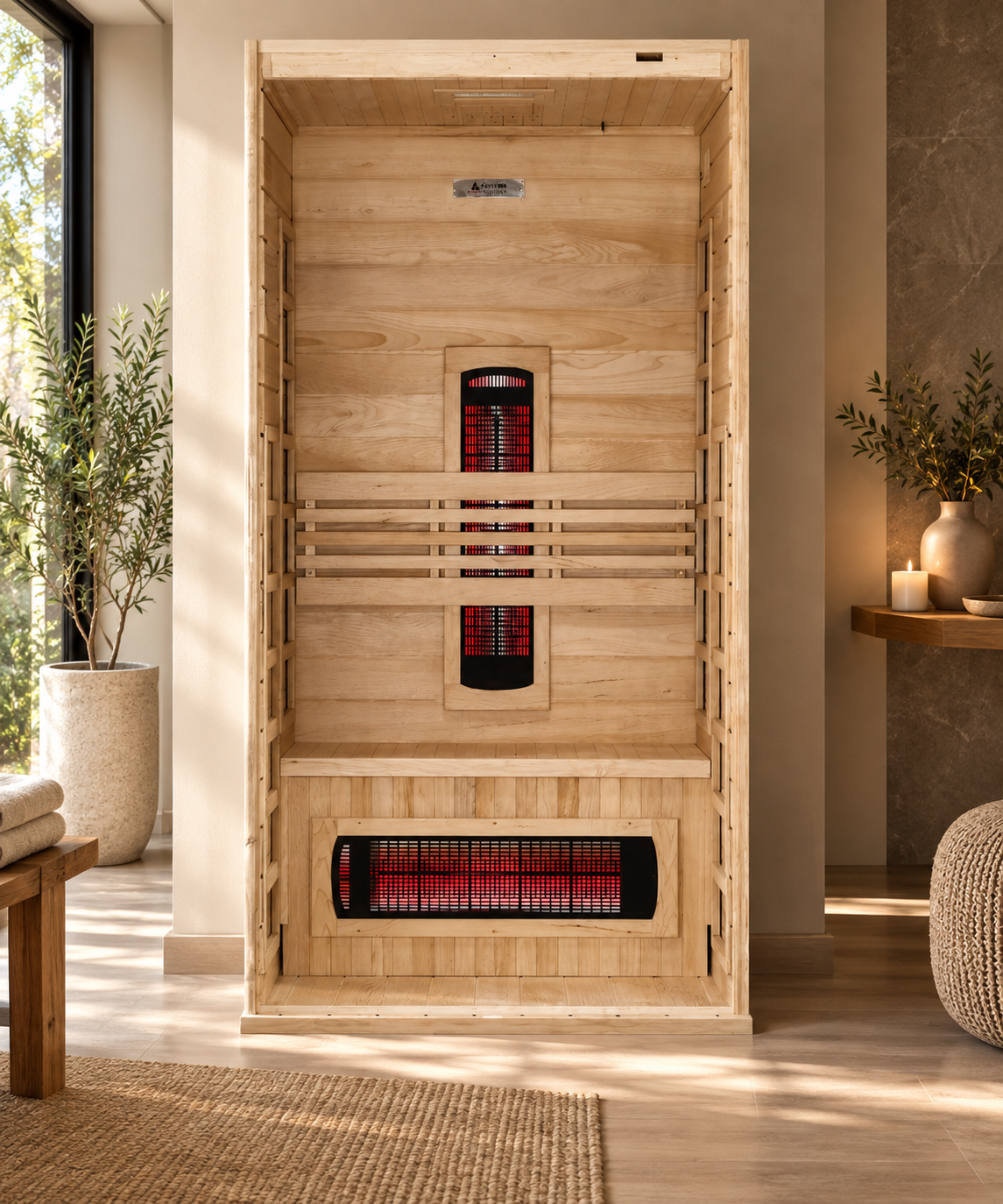 Golden Designs Dynamic Martin 1–2 Person Full Spectrum Infrared Sauna – Near-Zero EMF & FAR Infrared Home Sauna