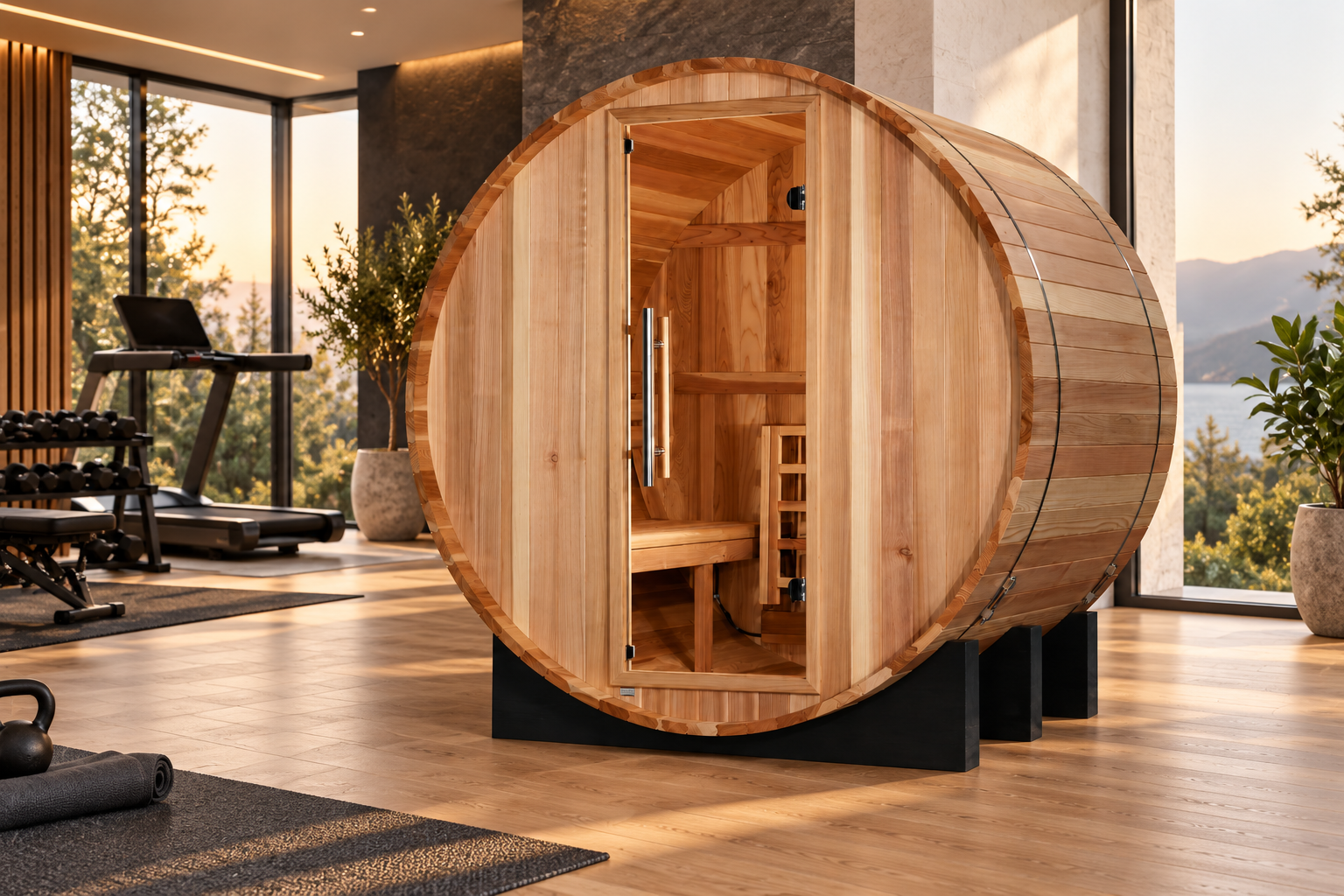 Golden Designs St. Moritz 2-Person Barrel Traditional Sauna