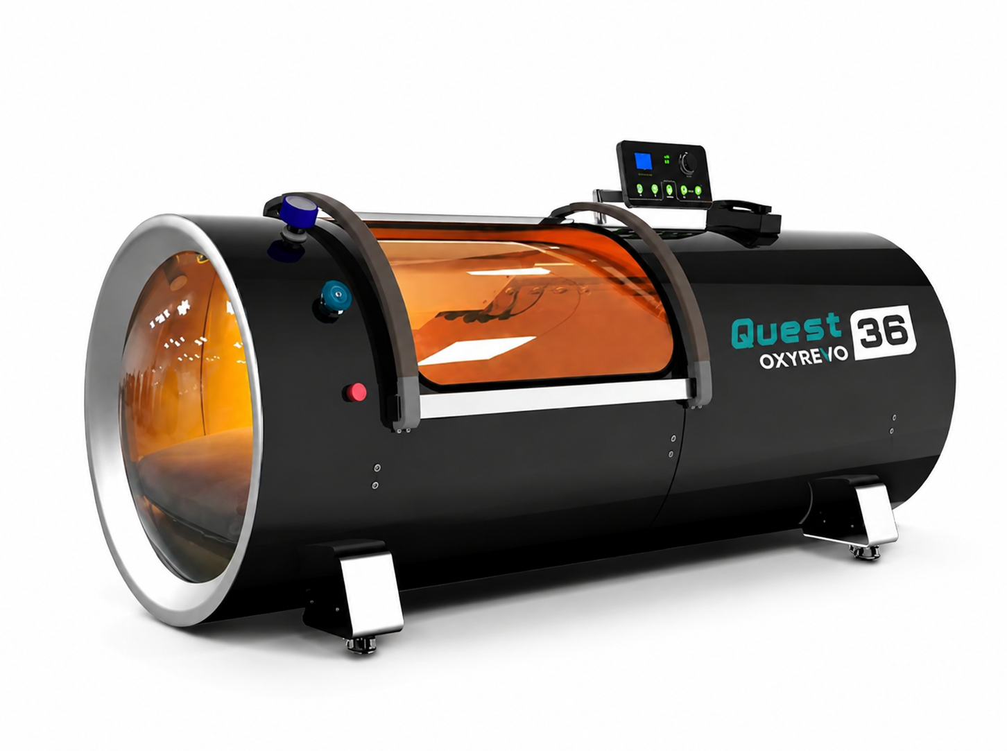 black | OxyRevo Quest36 hard shell hyperbaric chamber in black