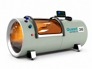 Sage | OxyRevo Quest36 hard shell hyperbaric chamber in sage green