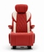 Red and white recliner chair on a white background