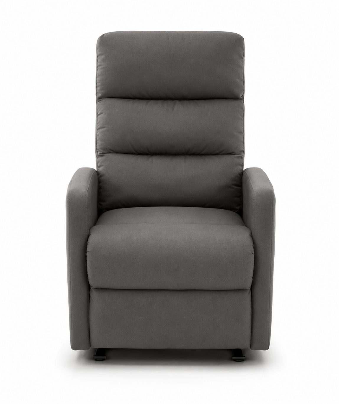 Standard gray hyperbaric chamber chair front view on a white background with natural shadow